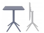 Стол пластиковый складной Siesta Contract Sky Folding Table 60 сталь, пластик темно-серый Фото 1