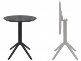Стол пластиковый складной Siesta Contract Sky Folding Table Ø60 сталь, пластик черный Фото 1