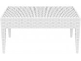 Столик пластиковый плетеный журнальный Siesta Contract Miami Lounge Table стеклопластик белый Фото 13
