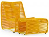 Кресло-шезлонг с пуфом Aurica Бали алюминий, роуп желтый Фото 1