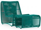 Кресло-шезлонг с пуфом Aurica Бали алюминий, роуп зеленый Фото 1