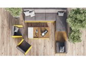 Комплект модульной мебели Aurica Готланд алюминий, нержавеющая сталь, акация, роуп, ткань натуральный, желтый, серый Фото 3