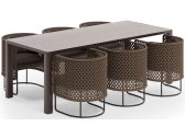 Комплект обеденной мебели Aurica Рюген алюминий, акация, роуп, акрил коричневый Фото 1