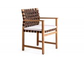 Кресло деревянное плетеное Tribu Vis a Vis тик, тканевые ремни Фото 3