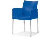 Кресло пластиковое PEDRALI Ice алюминий, стеклопластик синий Фото 1