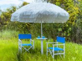 Зонт пляжный профессиональный Magnani Kenia алюминий, Tempotest Para, рафия белый Фото 1