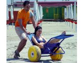 Инвалидный шезлонг для бассейна и пляжа NEMO Roller алюминий, ткань синий, желтый Фото 10