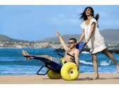 Инвалидный шезлонг для бассейна и пляжа NEMO Roller алюминий, ткань синий, желтый Фото 11
