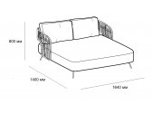 Лаунж-диван плетеный DITRE 356 Outdoor Woven металл, окуме, роуп, пенополиуретан, ткань Фото 2
