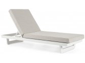Шезлонг-лежак металлический Garden Relax Infinity алюминий, олефин белый, бежевый Фото 1