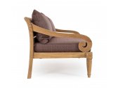 Диван деревянный с подушками Garden Relax Karuba тик, олефин натуральный, винный Фото 6