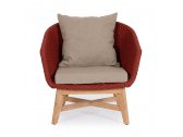 Кресло плетеное с подушкой Garden Relax Coachella тик, роуп, олефин натуральный, алый Фото 3