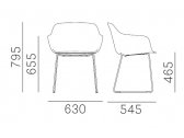 Кресло пластиковое на полозьях PEDRALI Babila XL RG сталь, переработанный полипропилен серый Фото 2