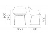 Кресло на полозьях с обивкой PEDRALI Babila XL сталь, переработанный полипропилен, ткань, пенополиуретан Фото 2