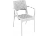 Кресло пластиковое плетеное Siesta Contract Capri стеклопластик белый Фото 1