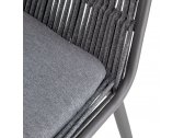 Стул плетеный с подушкой Grattoni Como алюминий, роуп, олефин антрацит, темно-серый Фото 4
