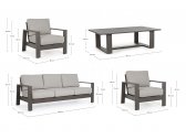 Комплект металлической лаунж мебели Garden Relax Baltic алюминий, ткань серый, светло-серый Фото 2