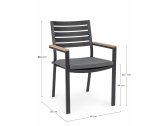 Кресло металлическое с подушкой Garden Relax Belmar алюминий, ткань антрацит, коричневый Фото 2