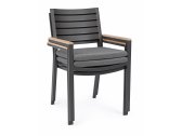 Кресло металлическое с подушкой Garden Relax Belmar алюминий, ткань антрацит, коричневый Фото 8