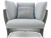 Кресло металлическое с подушками Ethimo Venexia алюминий, акрил минеральный серый, лишайник Фото 1