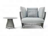 Кресло металлическое с подушками Ethimo Venexia алюминий, акрил минеральный серый, лишайник Фото 16