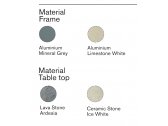 Столик кофейный каменный Ethimo Venexia алюминий, лавовый камень минеральный серый, ардезия Фото 3