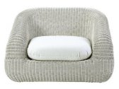 Кресло плетеное с подушкой Ethimo Phorma акрил, искусственный ротанг белый, слоновая кость Фото 5