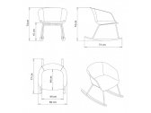 Кресло-качалка с обивкой Et al. (Metalmobil) Dunk сталь, дерево, ткань Фото 2