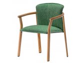 Кресло деревянное с подушкой PEDRALI Lamorisse Wood ясень, ткань орех, зеленый Фото 1