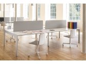 Стол со звукопоглощающей панелью PEDRALI Matrix Desk алюминий, ЛДСП, ткань белый, красный Фото 9