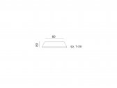 Столешница квадратная Nardi Piano Laminato 80x80 компакт-ламинат HPL серый Фото 2