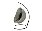 Кресло плетеное подвесное DW Cocoon сталь, искусственный ротанг, полиэстер серый Фото 12