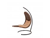 Кресло плетеное подвесное DW Chaise Lounge  сталь, искусственный ротанг, полиэстер коричневый Фото 11