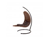 Кресло плетеное подвесное DW Chaise Lounge  сталь, искусственный ротанг, полиэстер коричневый Фото 13