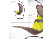 Кресло плетеное подвесное DW Chaise Lounge  сталь, искусственный ротанг, полиэстер коричневый Фото 5