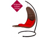 Кресло плетеное подвесное DW Chaise Lounge  сталь, искусственный ротанг, полиэстер коричневый Фото 1