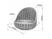 Лаунж-диван плетеный DW Grand Nest сталь, искусственный ротанг, ткань коричневый Фото 2