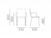 Кресло деревянное PEDRALI Kuadra XL сталь, фанера, шпон Фото 2