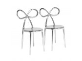 Комплект пластиковых стульев Qeeboo Ribbon Metal Finish Set 2 полипропилен серебристый Фото 4