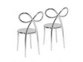Комплект пластиковых стульев Qeeboo Ribbon Metal Finish Set 2 полипропилен серебристый Фото 6