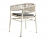 Кресло металлическое плетеное Ethimo Kilt алюминий, роуп теплый белый, светло-серый Фото 9