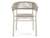 Кресло металлическое плетеное Ethimo Kilt алюминий, роуп теплый белый, светло-серый Фото 5