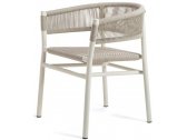 Кресло металлическое плетеное Ethimo Kilt алюминий, роуп теплый белый, светло-серый Фото 1
