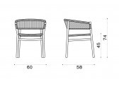Кресло металлическое плетеное Ethimo Kilt алюминий, роуп теплый белый, светло-серый Фото 2