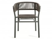 Кресло металлическое плетеное Ethimo Kilt алюминий, роуп теплый серый, темно-серый Фото 4