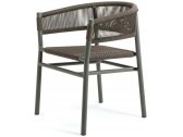 Кресло металлическое плетеное Ethimo Kilt алюминий, роуп теплый серый, темно-серый Фото 1