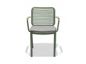 Кресло металлическое с подушкой Tagliamento Armona алюминий, тик, акрил зеленый, светло-серый Фото 6