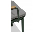 Кресло металлическое с подушкой Tagliamento Armona алюминий, тик, акрил зеленый, светло-серый Фото 11
