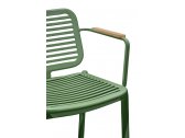 Кресло барное с подушкой Tagliamento Armona алюминий, тик, акрил зеленый, светло-серый Фото 8