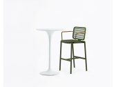 Кресло барное с подушкой Tagliamento Armona алюминий, тик, акрил зеленый, светло-серый Фото 7